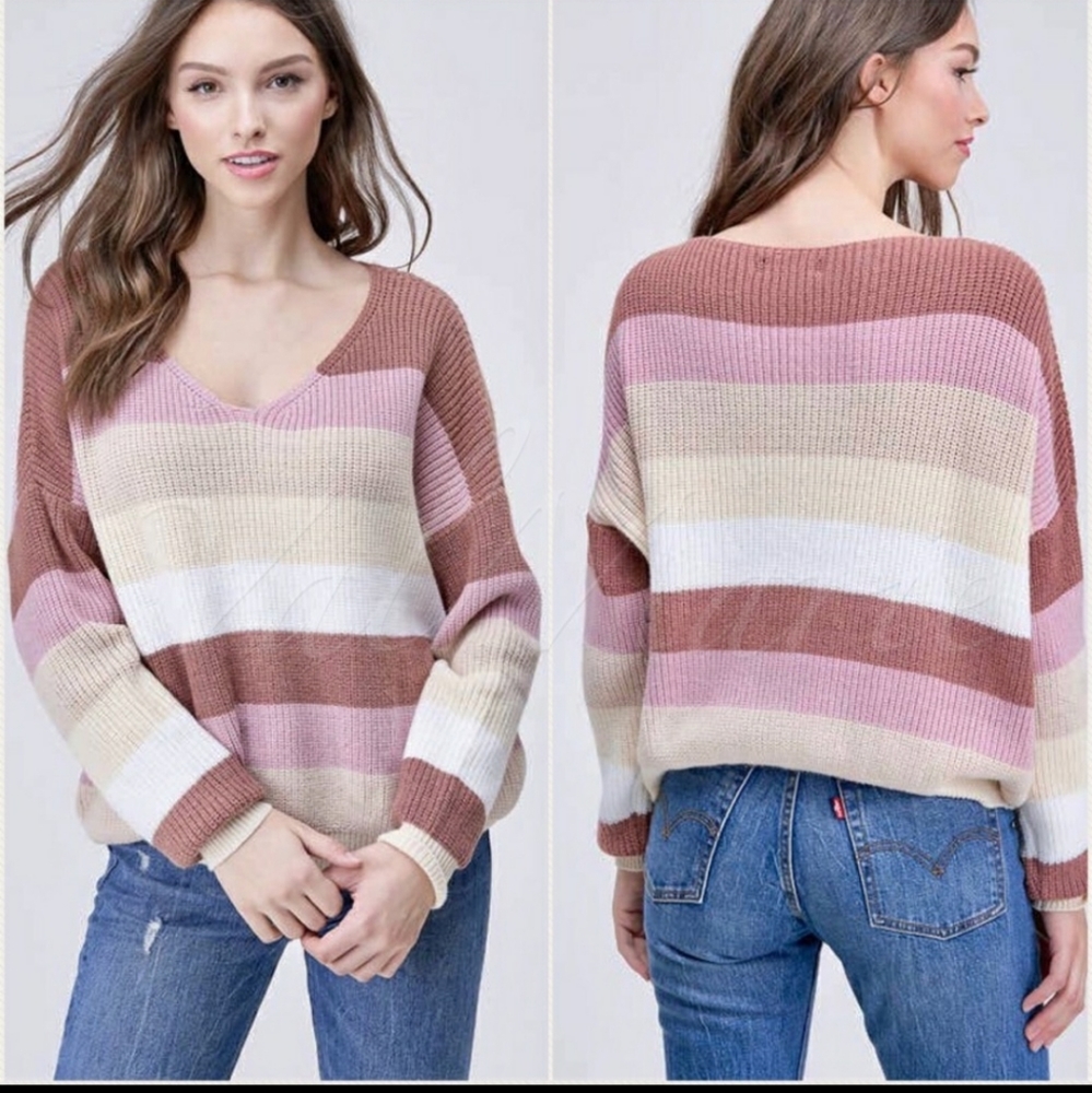 Emory Park MultiColored Striped Sweater